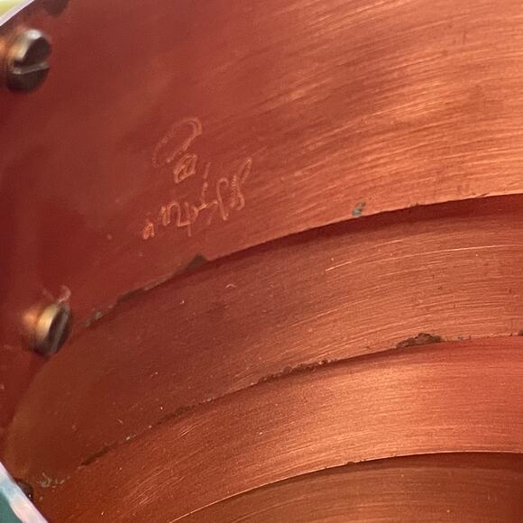 Original Frank Stone Art Hanging Light Fixture Copper Brutalist MCM Signed - Picture 2 of 10